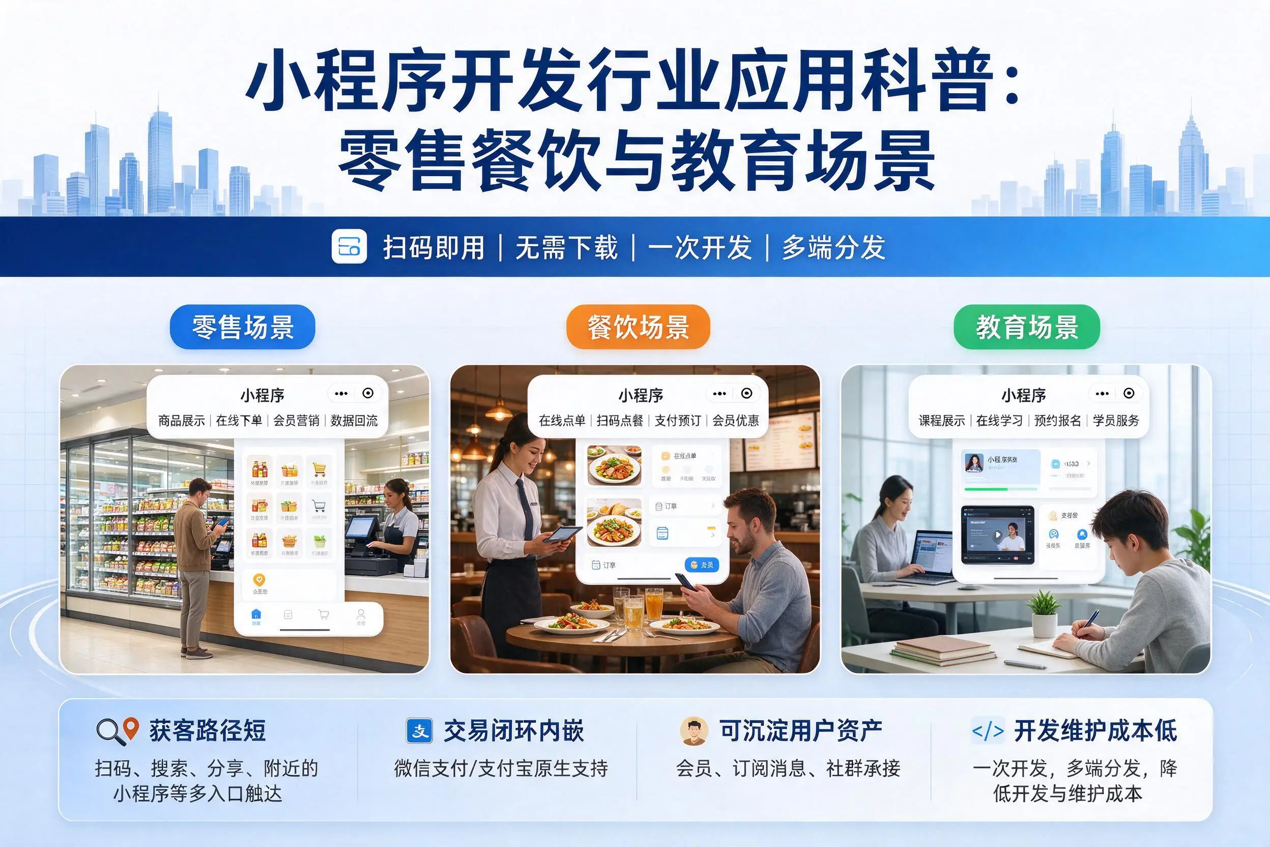 襄阳小程序开发行业应用科普:零售餐饮与教育场景