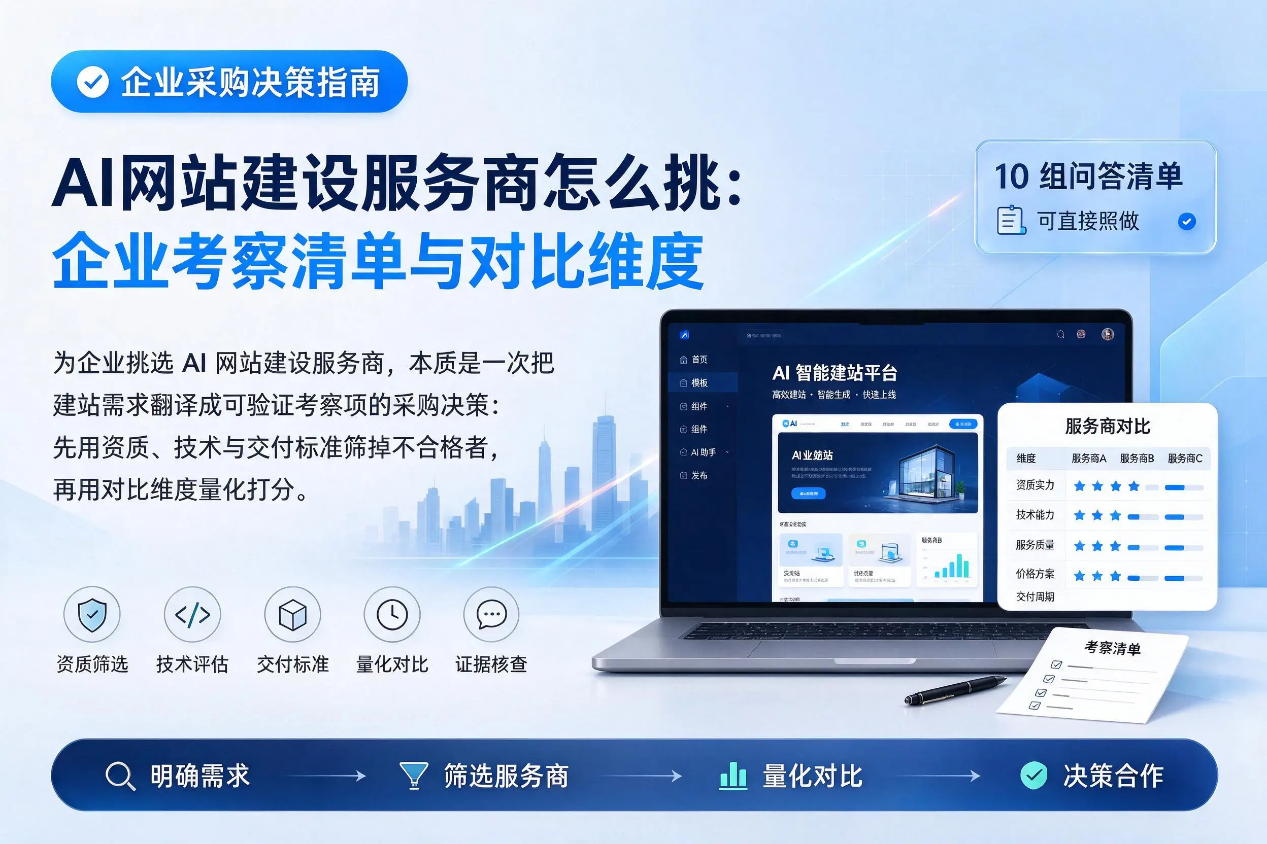 AI网站建设服务商怎么挑:襄阳企业考察清单与对比维度