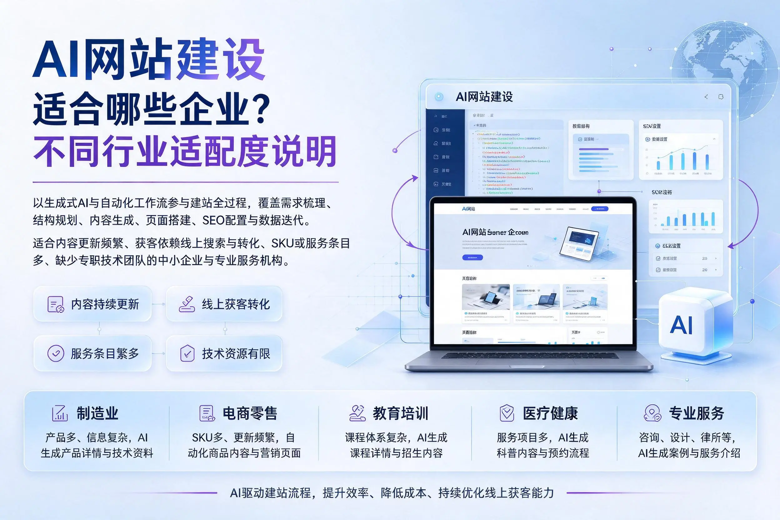 AI网站建设适合哪些企业？襄阳不同行业适配度说明