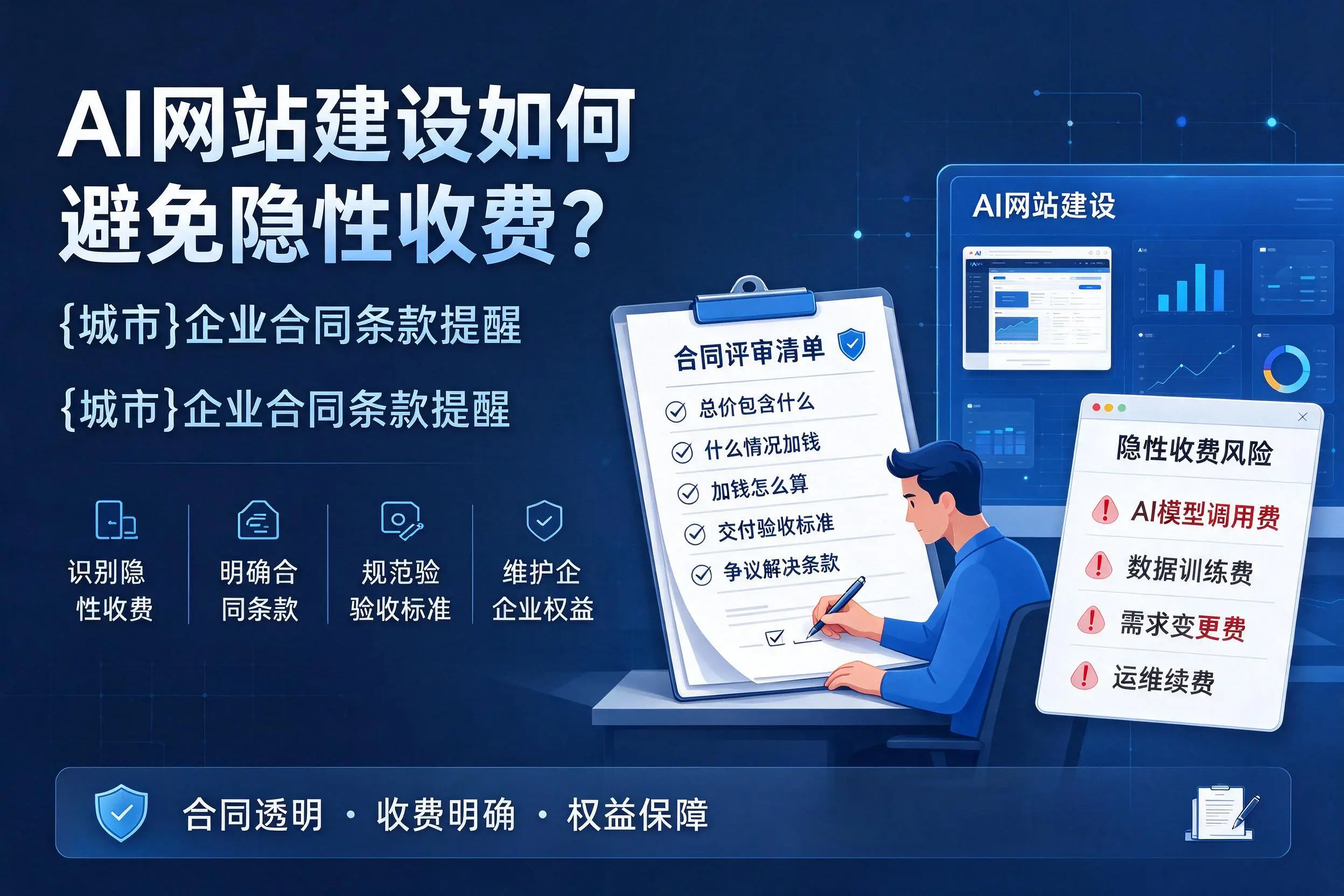 AI网站建设如何避免隐性收费？襄阳企业合同条款提醒